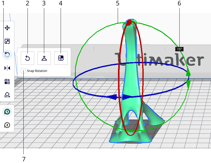 How to rotate models in UltiMaker Cura